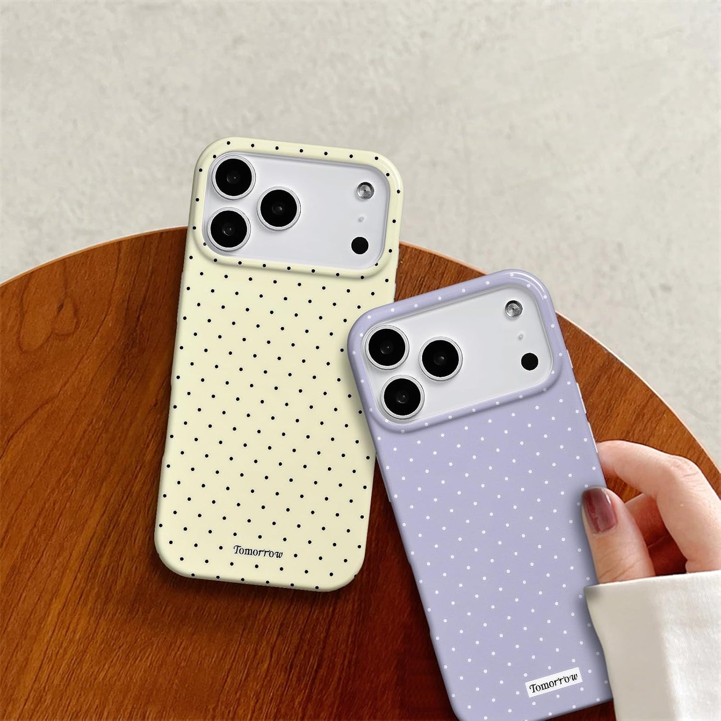 Compatible with iPhone 13/iPhone 14 Case with Cute Fashion Polka Dot Aesthetics Design Simple Cases for Soft TPU Slim Protection Cover-Lemon-Yellow