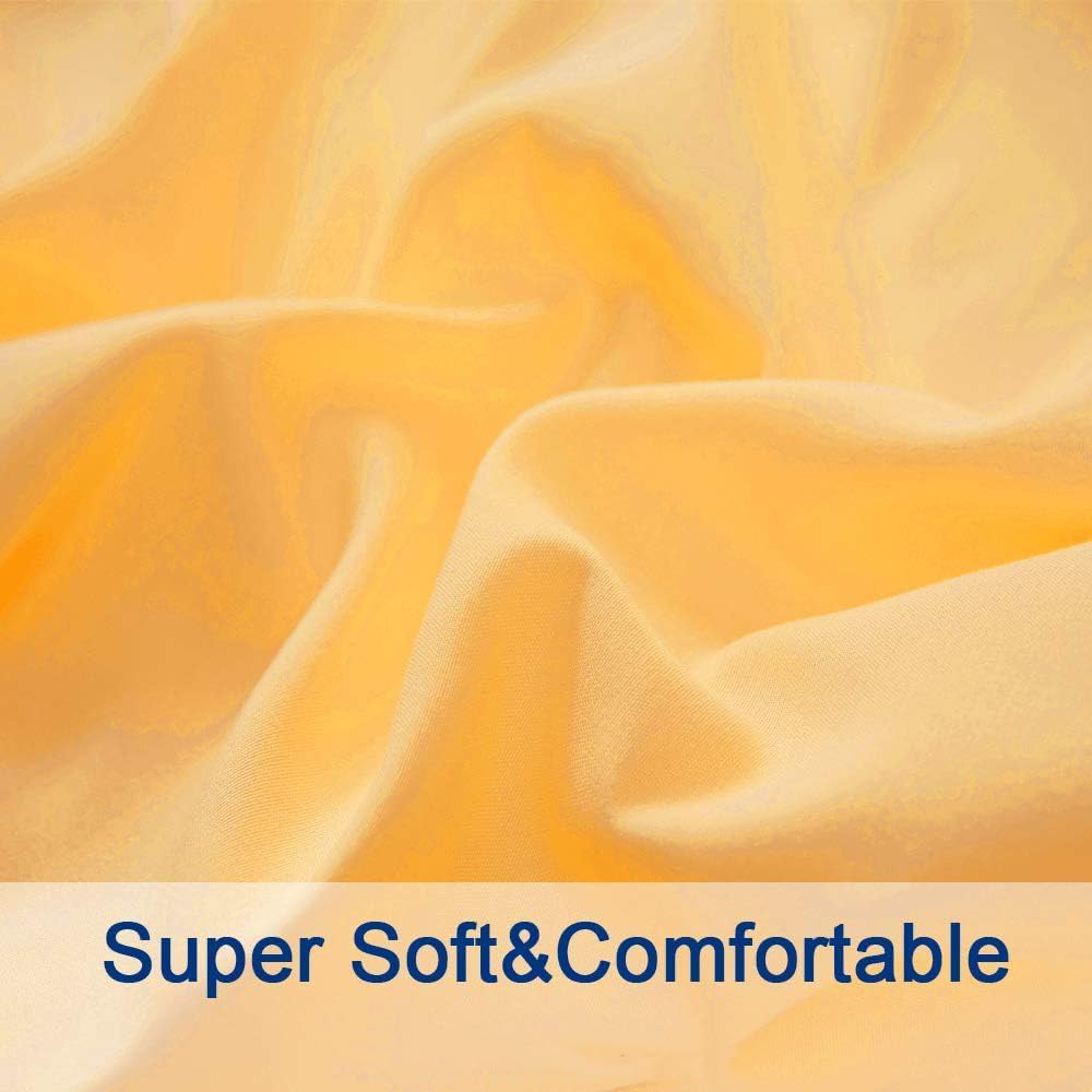Bed Sheet Set Super Soft Microfiber 1800 Series Luxury Egyptian Sheets 16-Inch Deep Pocket，Wrinkle and Hypoallergenic-4 Piece (Yellow, Queen)