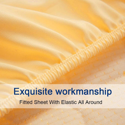 Bed Sheet Set Super Soft Microfiber 1800 Series Luxury Egyptian Sheets 16-Inch Deep Pocket，Wrinkle and Hypoallergenic-4 Piece (Yellow, Queen)