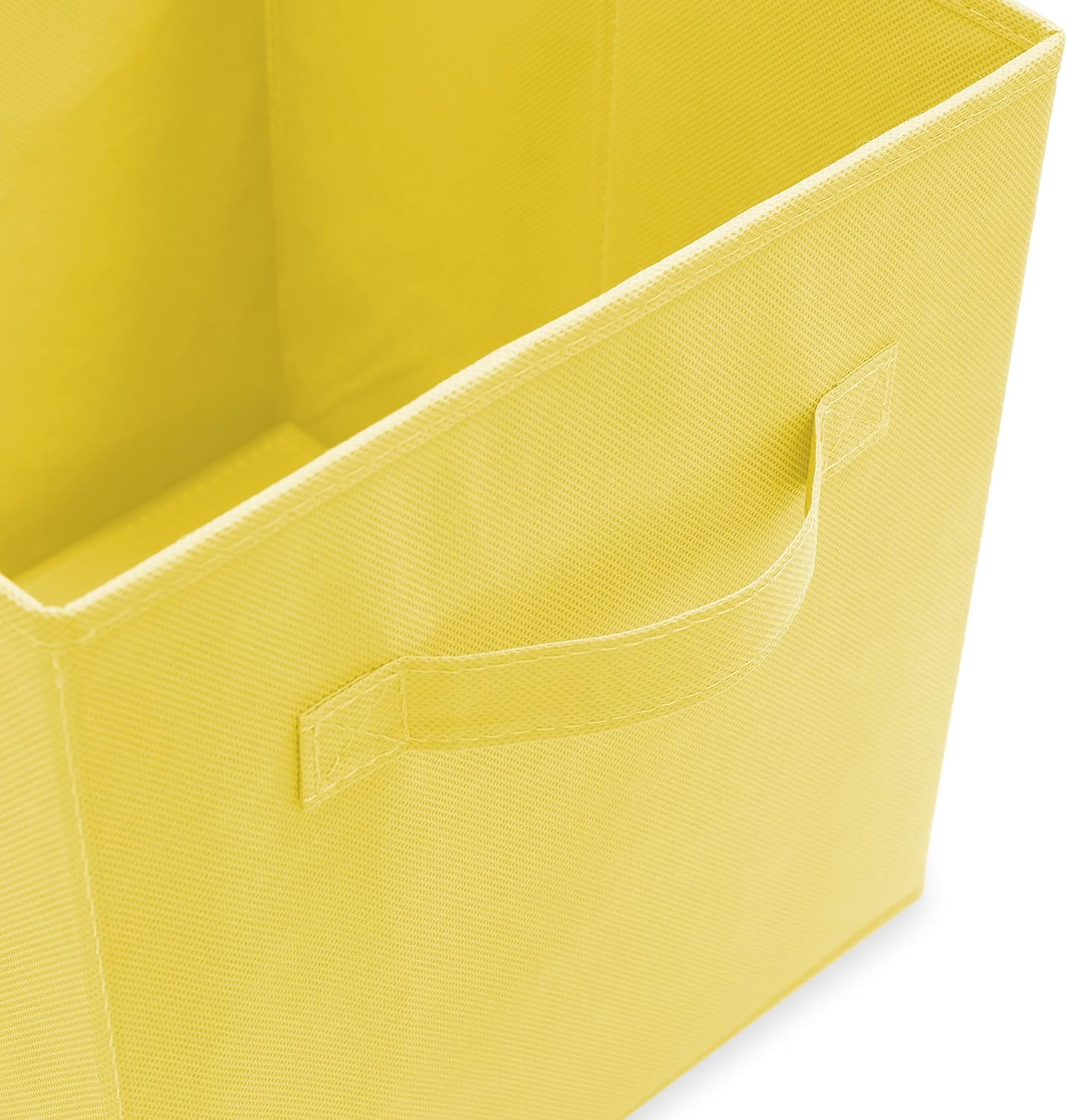 Set of 6 Collapsible Fabric Cube Storage Bins, Yellow - 11" Foldable Cloth Baskets for Shelves, Cubby Organizers & More