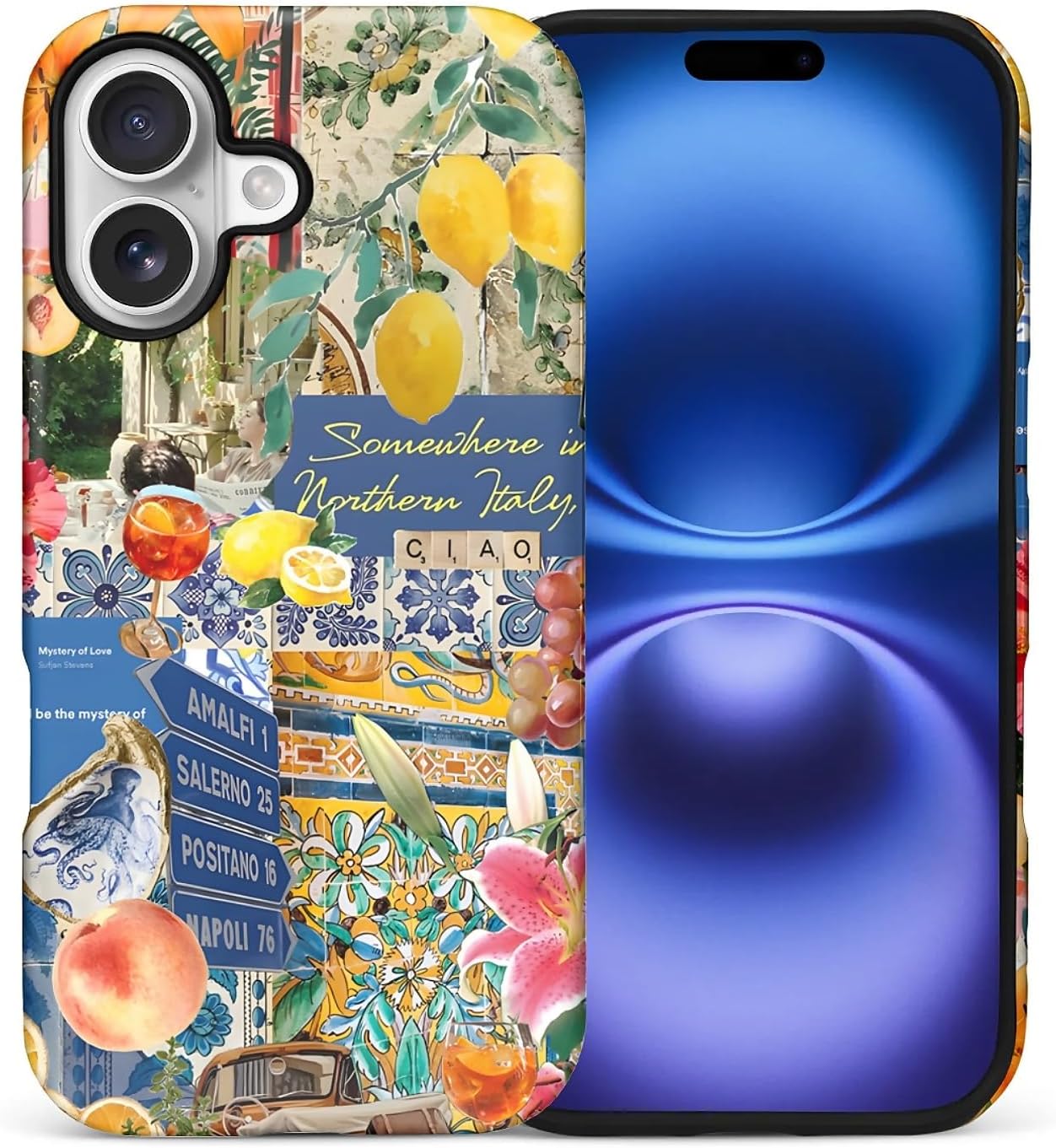 Case for iPhone 17,Drop Protection Hybrid 2-Layer Hard Phone Cover-Lemon Flower Collage