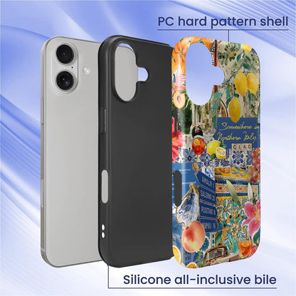 Case for iPhone 17,Drop Protection Hybrid 2-Layer Hard Phone Cover-Lemon Flower Collage