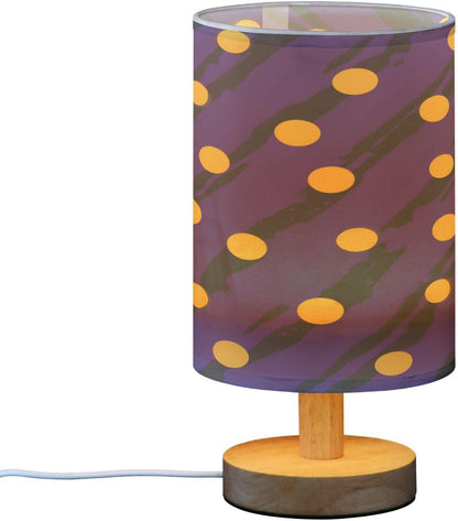Night Stand Light Lamp Yellow Polka Dot Pattern Bedside Table Lamp with USB Port for Living Room Office Dorm