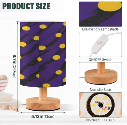 Night Stand Light Lamp Yellow Polka Dot Pattern Bedside Table Lamp with USB Port for Living Room Office Dorm