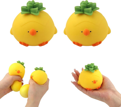 Big Taba Squishy Chick,Ultra-Soft Sensory Fidget Toy for Anxiety Relief, Focus & Calm | TPR Stress Toy for Adults, Kids, Teens, ADHD & Autism Support, Easter Basket fillers (Yellow)