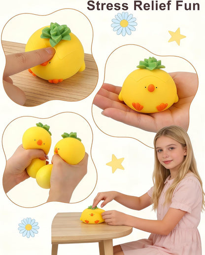 Big Taba Squishy Chick,Ultra-Soft Sensory Fidget Toy for Anxiety Relief, Focus & Calm | TPR Stress Toy for Adults, Kids, Teens, ADHD & Autism Support, Easter Basket fillers (Yellow)