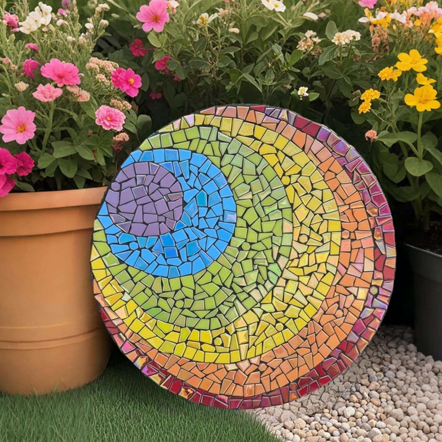 Iridescent Glass Mosaic Tiles for Crafts Bulk,200g Broken Mosaic Glass Pieces for DIY Home Garden Art Projects, Handmade Crafts & Decor