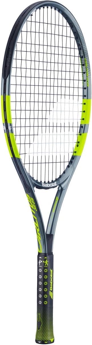 Carlitos Junior 25 Inch Tennis Racquet, Grey/Yellow