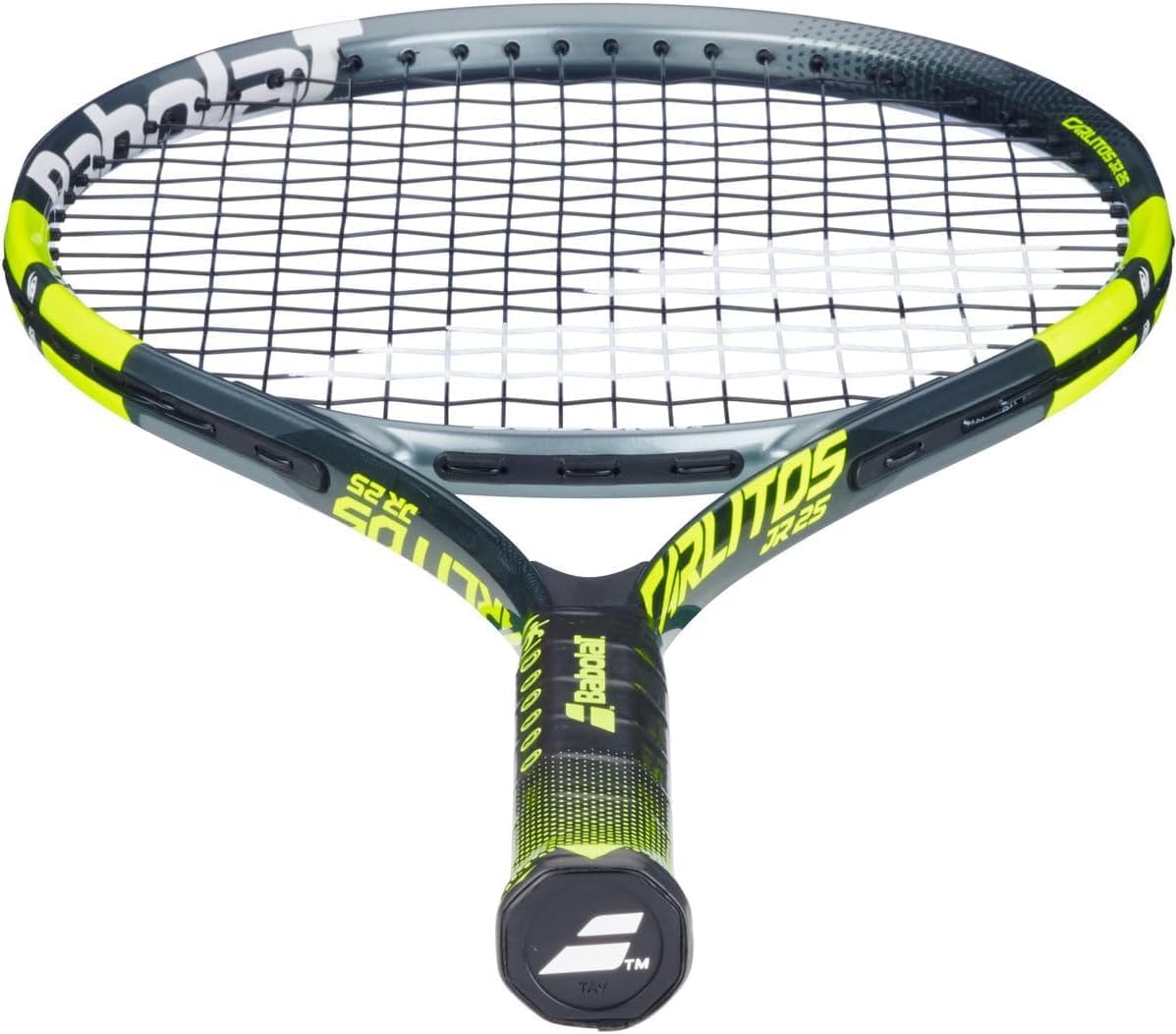 Carlitos Junior 25 Inch Tennis Racquet, Grey/Yellow