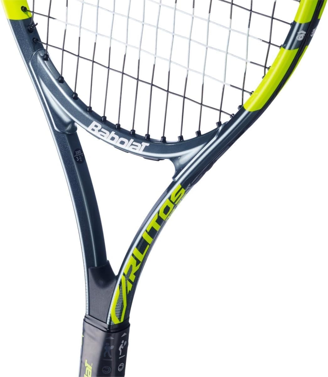Carlitos Junior 25 Inch Tennis Racquet, Grey/Yellow
