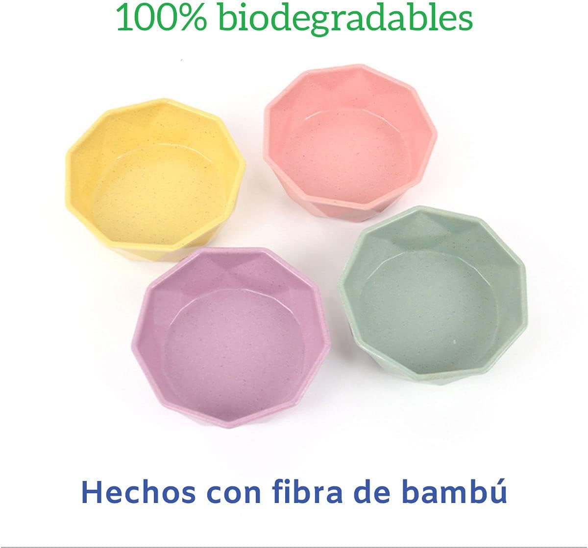 Dish for Dog and Cat (Pets) for Water and Food Made of Bamboo Plastic Fiber (ecological) Kibble and Liquid Dispenser for Pets (Yellow)