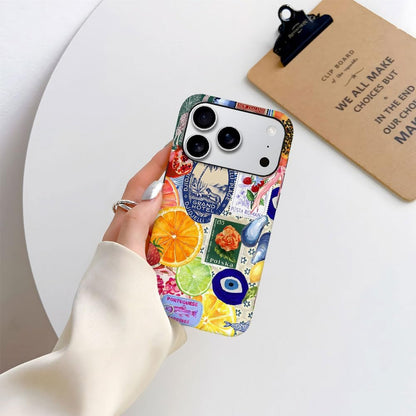 Case Compatible with iPhone 17 Pro,Scratch Resistant Shockproof Cases for Girl Women,Fruit Lemon European Summer Collage