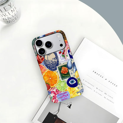 Case Compatible with iPhone 17 Pro,Scratch Resistant Shockproof Cases for Girl Women,Fruit Lemon European Summer Collage