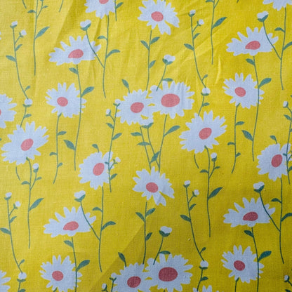 5x5 inch Yellow Floral Precut Fabric Squares - 42 pcs 100% Cotton Quilt Squares for Quilting, Home Decor & Handmade Craft Projects