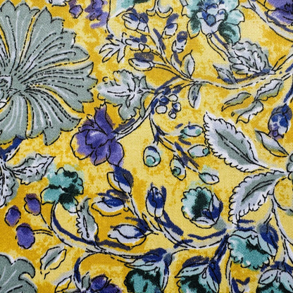 5x5 inch Yellow Floral Precut Fabric Squares - 42 pcs 100% Cotton Quilt Squares for Quilting, Home Decor & Handmade Craft Projects