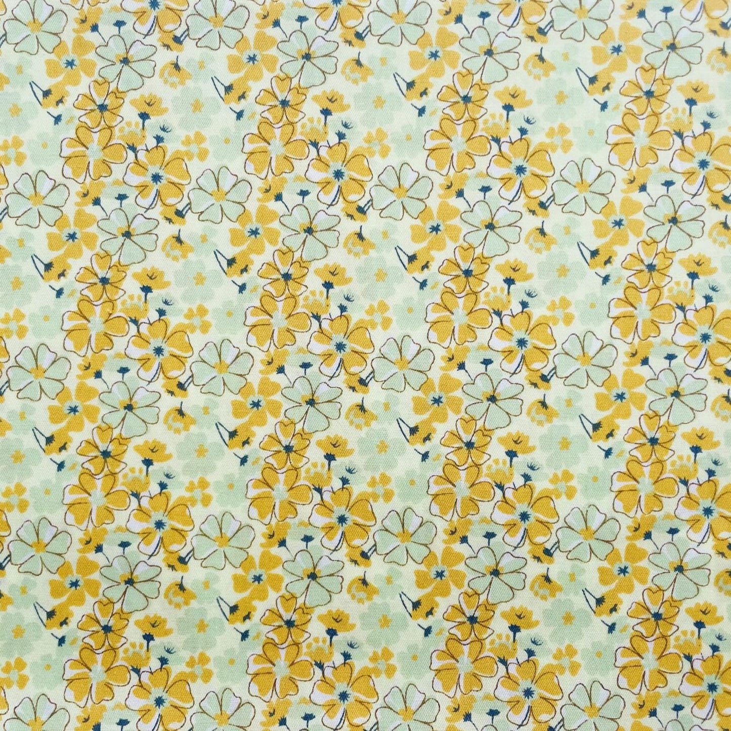 5x5 inch Yellow Floral Precut Fabric Squares - 42 pcs 100% Cotton Quilt Squares for Quilting, Home Decor & Handmade Craft Projects