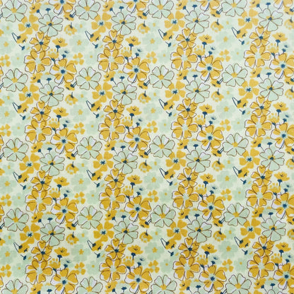 5x5 inch Yellow Floral Precut Fabric Squares - 42 pcs 100% Cotton Quilt Squares for Quilting, Home Decor & Handmade Craft Projects