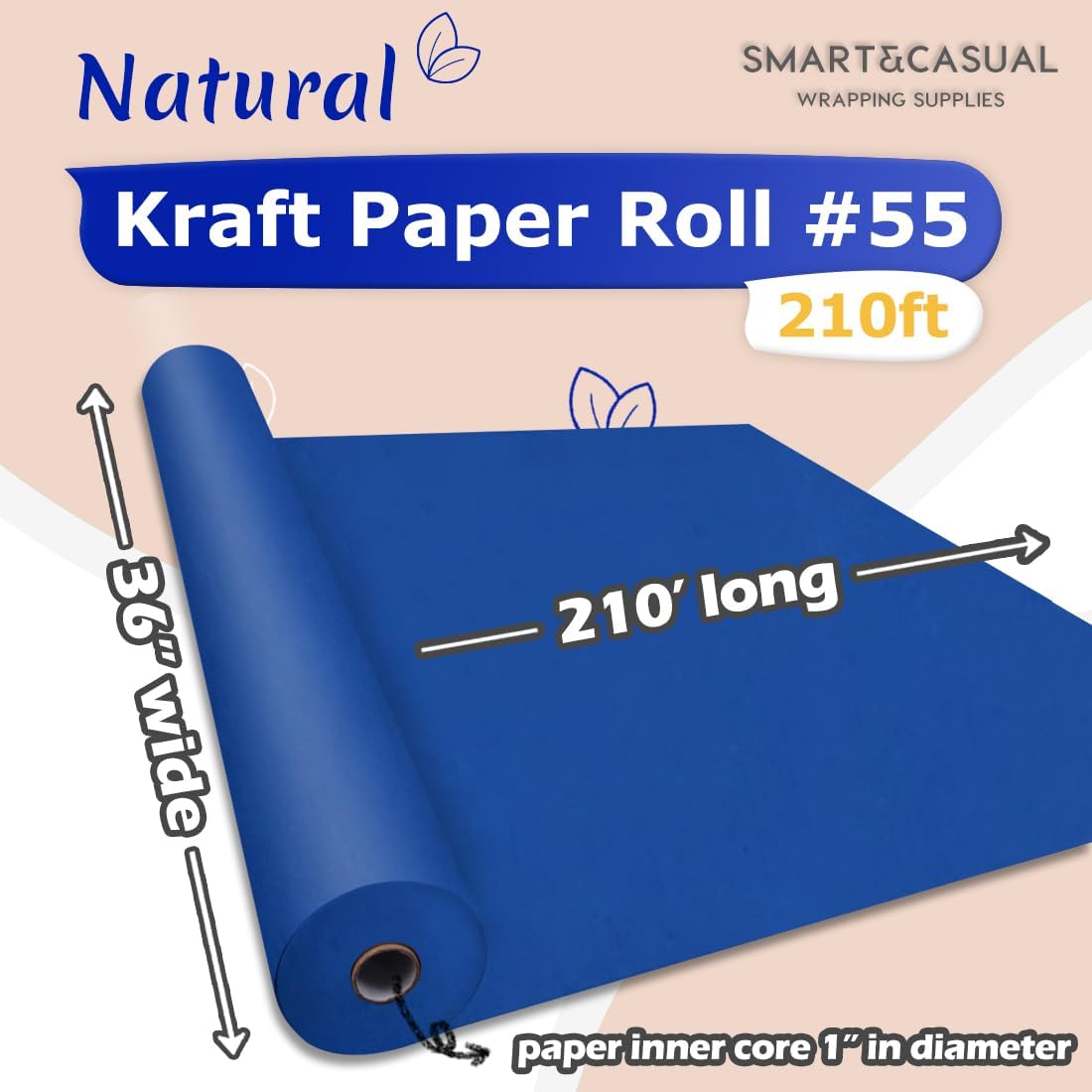 36" x 2,520" (210') Lemon Yellow Kraft Craft Paper Roll for Gift Wrapping Bulletin Board Bouquet Flower Art Packing Parcel Table Covering 80GSM 55LB (Lemon Yellow, 36" x 210')