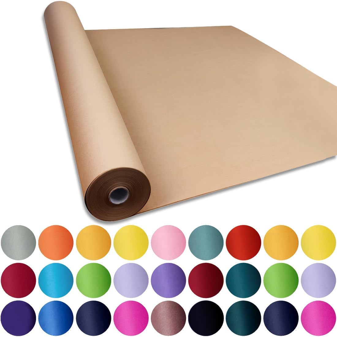 36" x 2,520" (210') Lemon Yellow Kraft Craft Paper Roll for Gift Wrapping Bulletin Board Bouquet Flower Art Packing Parcel Table Covering 80GSM 55LB (Lemon Yellow, 36" x 210')