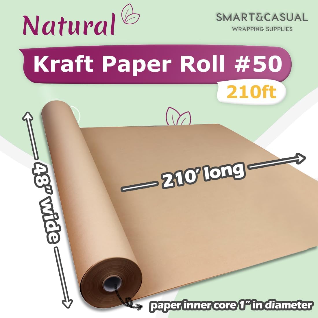 36" x 2,520" (210') Lemon Yellow Kraft Craft Paper Roll for Gift Wrapping Bulletin Board Bouquet Flower Art Packing Parcel Table Covering 80GSM 55LB (Lemon Yellow, 36" x 210')