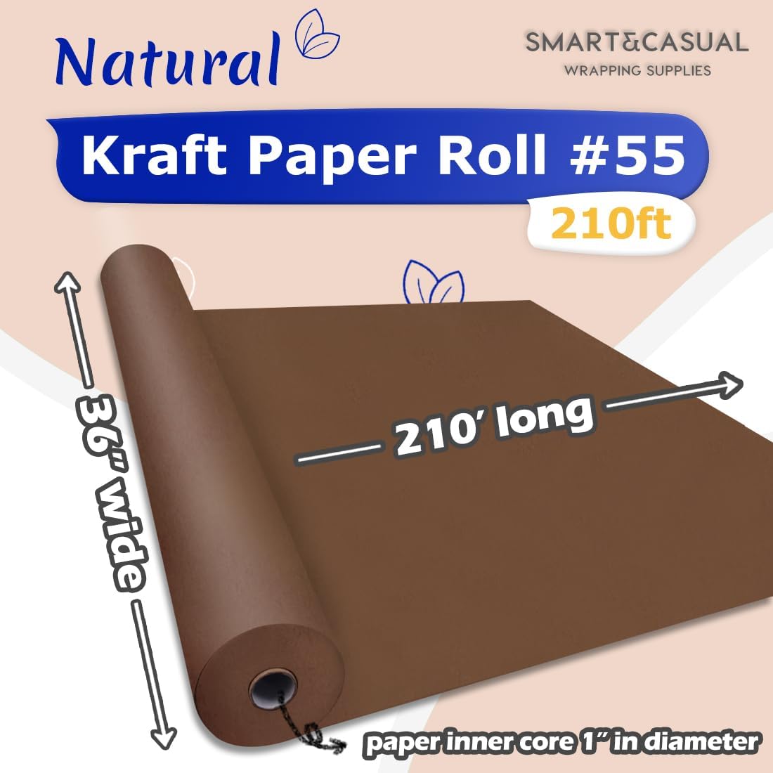 36" x 2,520" (210') Lemon Yellow Kraft Craft Paper Roll for Gift Wrapping Bulletin Board Bouquet Flower Art Packing Parcel Table Covering 80GSM 55LB (Lemon Yellow, 36" x 210')