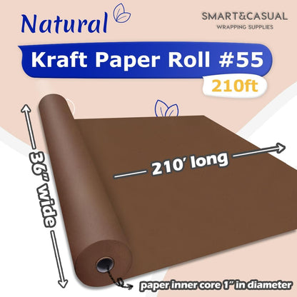 36" x 2,520" (210') Lemon Yellow Kraft Craft Paper Roll for Gift Wrapping Bulletin Board Bouquet Flower Art Packing Parcel Table Covering 80GSM 55LB (Lemon Yellow, 36" x 210')