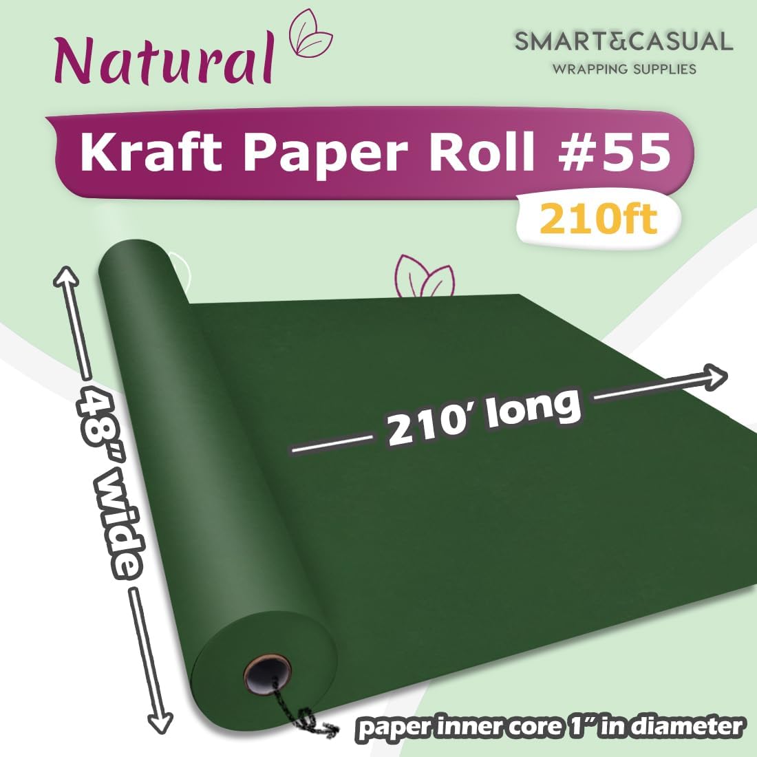 36" x 2,520" (210') Lemon Yellow Kraft Craft Paper Roll for Gift Wrapping Bulletin Board Bouquet Flower Art Packing Parcel Table Covering 80GSM 55LB (Lemon Yellow, 36" x 210')