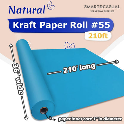 36" x 2,520" (210') Lemon Yellow Kraft Craft Paper Roll for Gift Wrapping Bulletin Board Bouquet Flower Art Packing Parcel Table Covering 80GSM 55LB (Lemon Yellow, 36" x 210')