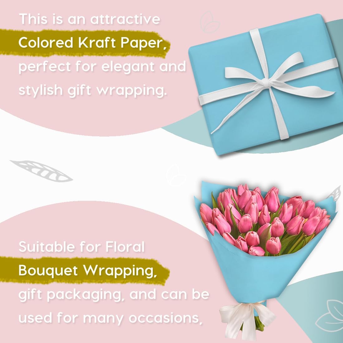 36" x 2,520" (210') Lemon Yellow Kraft Craft Paper Roll for Gift Wrapping Bulletin Board Bouquet Flower Art Packing Parcel Table Covering 80GSM 55LB (Lemon Yellow, 36" x 210')