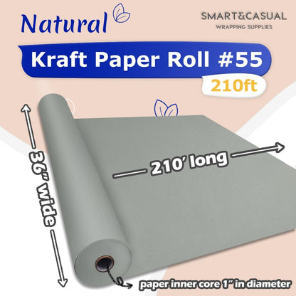 36" x 2,520" (210') Lemon Yellow Kraft Craft Paper Roll for Gift Wrapping Bulletin Board Bouquet Flower Art Packing Parcel Table Covering 80GSM 55LB (Lemon Yellow, 36" x 210')