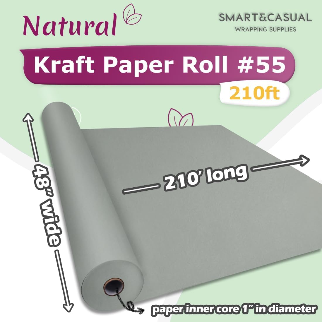 36" x 2,520" (210') Lemon Yellow Kraft Craft Paper Roll for Gift Wrapping Bulletin Board Bouquet Flower Art Packing Parcel Table Covering 80GSM 55LB (Lemon Yellow, 36" x 210')