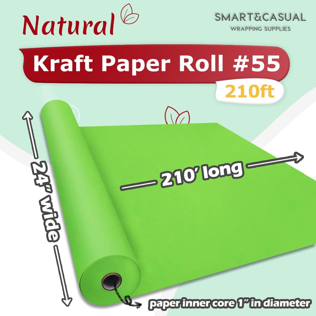 36" x 2,520" (210') Lemon Yellow Kraft Craft Paper Roll for Gift Wrapping Bulletin Board Bouquet Flower Art Packing Parcel Table Covering 80GSM 55LB (Lemon Yellow, 36" x 210')
