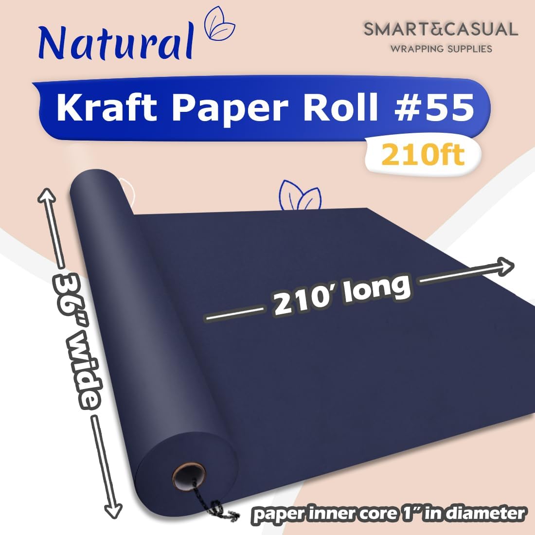 36" x 2,520" (210') Lemon Yellow Kraft Craft Paper Roll for Gift Wrapping Bulletin Board Bouquet Flower Art Packing Parcel Table Covering 80GSM 55LB (Lemon Yellow, 36" x 210')