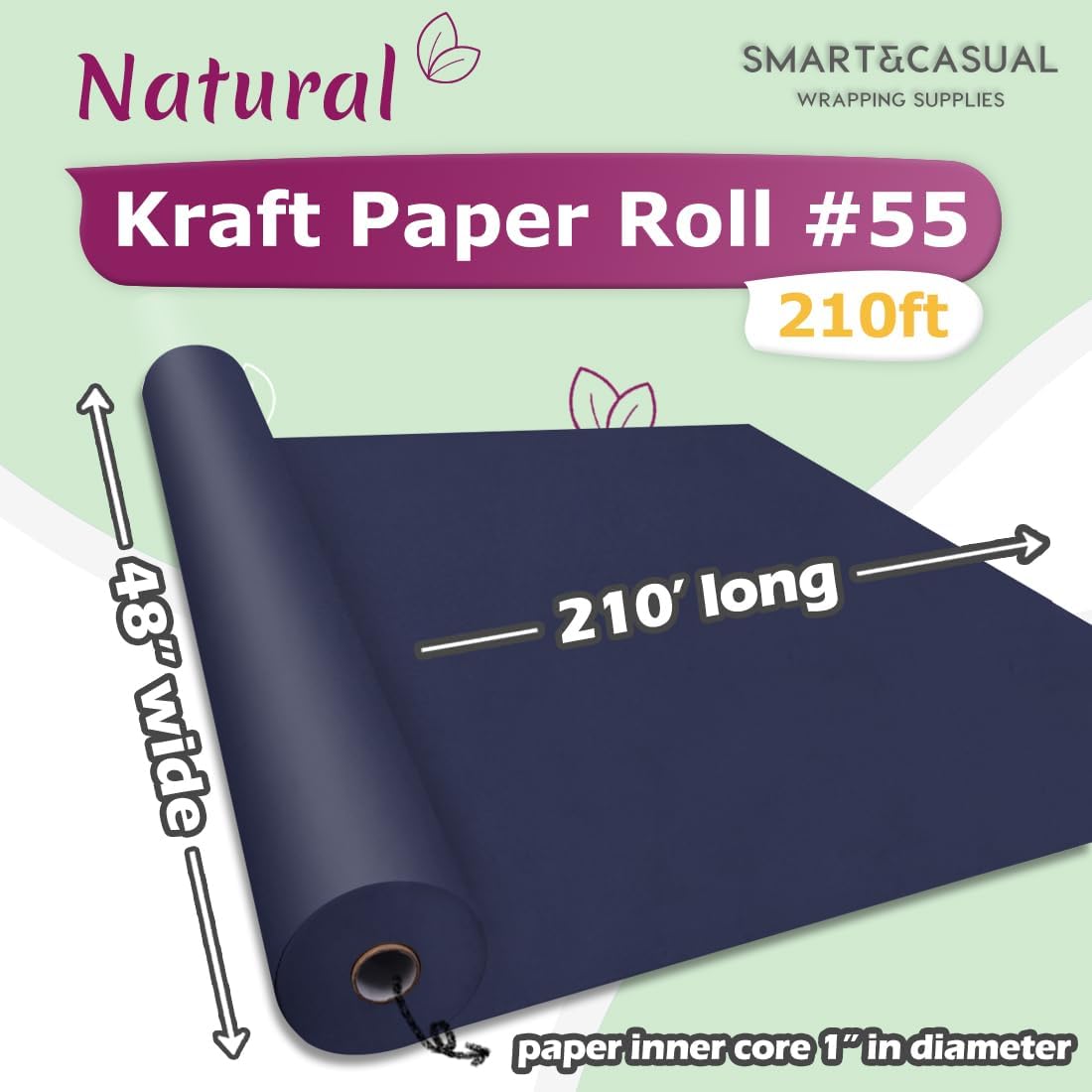 36" x 2,520" (210') Lemon Yellow Kraft Craft Paper Roll for Gift Wrapping Bulletin Board Bouquet Flower Art Packing Parcel Table Covering 80GSM 55LB (Lemon Yellow, 36" x 210')