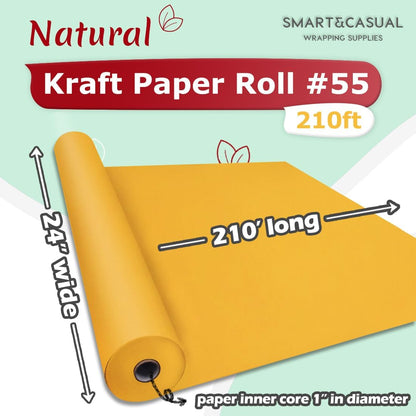 36" x 2,520" (210') Lemon Yellow Kraft Craft Paper Roll for Gift Wrapping Bulletin Board Bouquet Flower Art Packing Parcel Table Covering 80GSM 55LB (Lemon Yellow, 36" x 210')