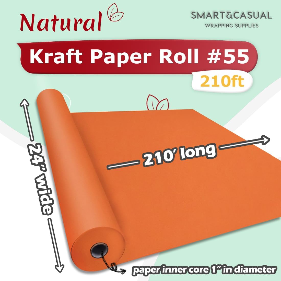 36" x 2,520" (210') Lemon Yellow Kraft Craft Paper Roll for Gift Wrapping Bulletin Board Bouquet Flower Art Packing Parcel Table Covering 80GSM 55LB (Lemon Yellow, 36" x 210')