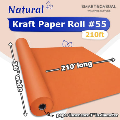 36" x 2,520" (210') Lemon Yellow Kraft Craft Paper Roll for Gift Wrapping Bulletin Board Bouquet Flower Art Packing Parcel Table Covering 80GSM 55LB (Lemon Yellow, 36" x 210')