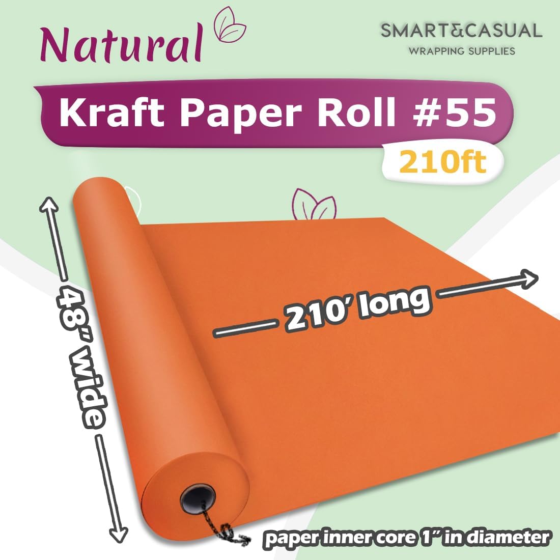 36" x 2,520" (210') Lemon Yellow Kraft Craft Paper Roll for Gift Wrapping Bulletin Board Bouquet Flower Art Packing Parcel Table Covering 80GSM 55LB (Lemon Yellow, 36" x 210')