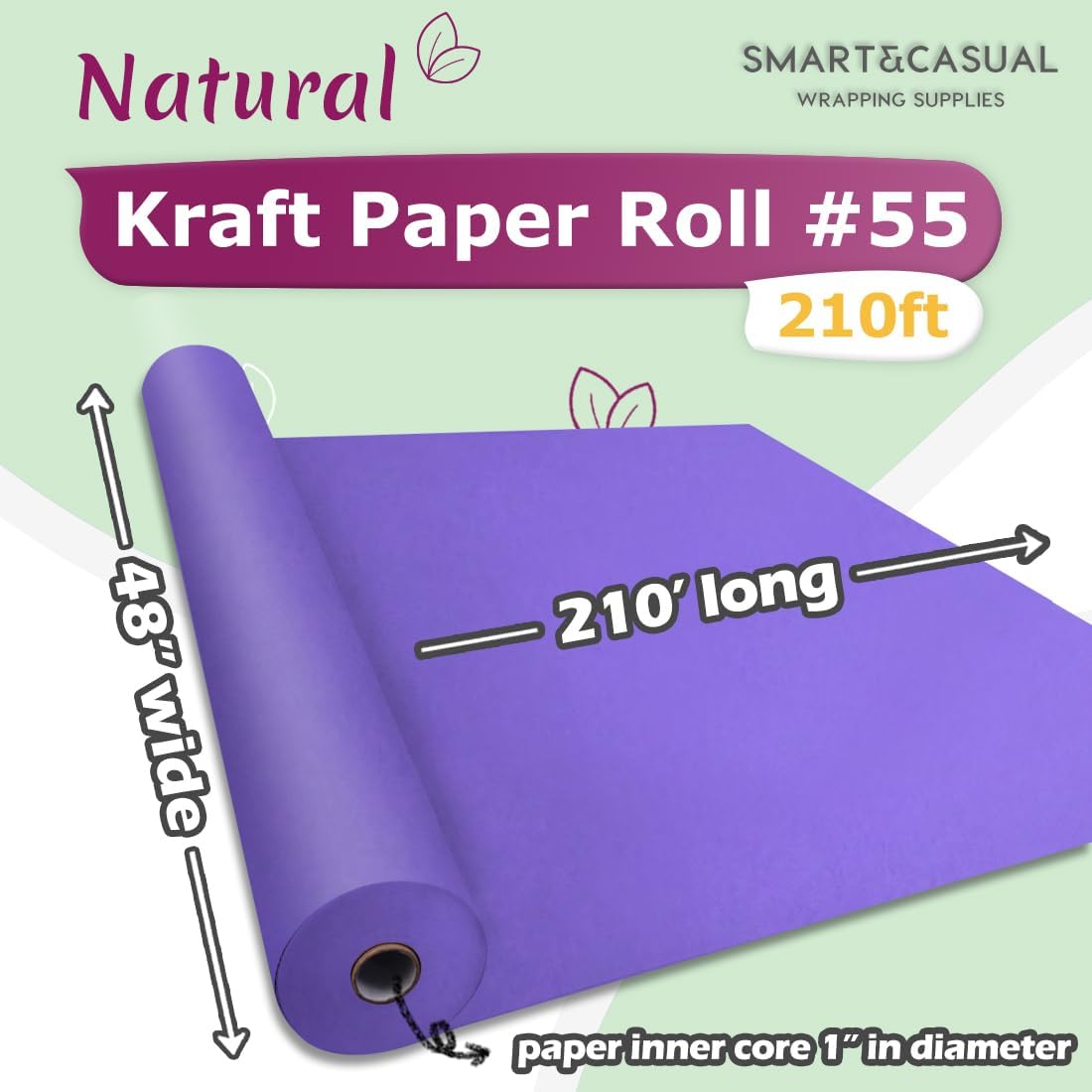 36" x 2,520" (210') Lemon Yellow Kraft Craft Paper Roll for Gift Wrapping Bulletin Board Bouquet Flower Art Packing Parcel Table Covering 80GSM 55LB (Lemon Yellow, 36" x 210')