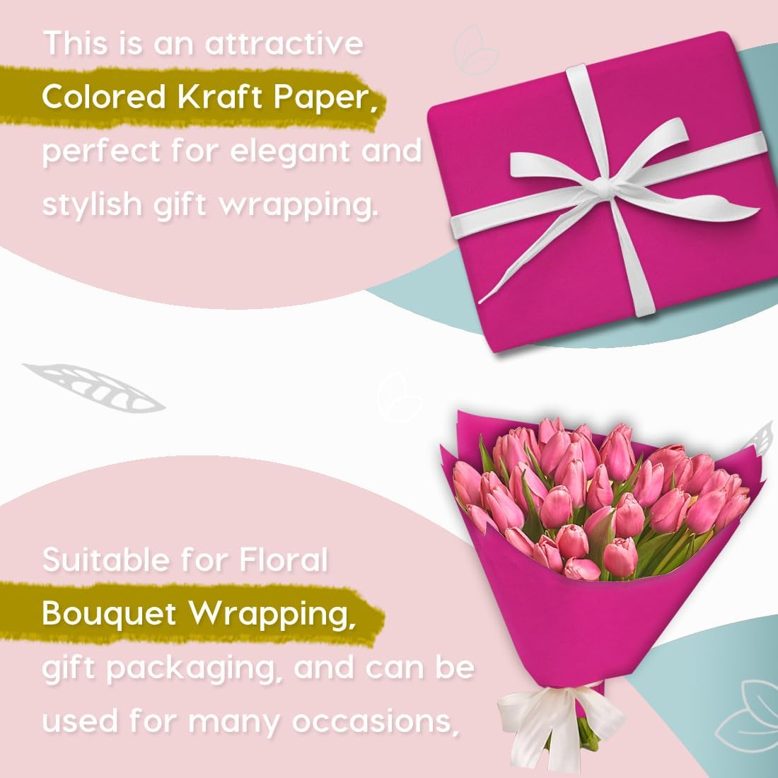 36" x 2,520" (210') Lemon Yellow Kraft Craft Paper Roll for Gift Wrapping Bulletin Board Bouquet Flower Art Packing Parcel Table Covering 80GSM 55LB (Lemon Yellow, 36" x 210')