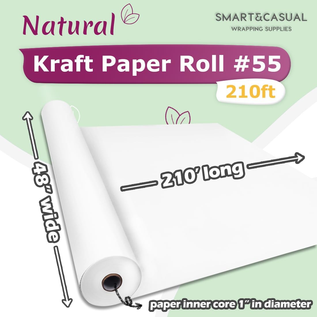 36" x 2,520" (210') Lemon Yellow Kraft Craft Paper Roll for Gift Wrapping Bulletin Board Bouquet Flower Art Packing Parcel Table Covering 80GSM 55LB (Lemon Yellow, 36" x 210')