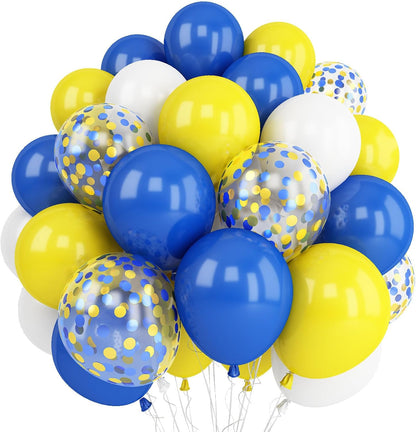 Sunflower Yellow Gold Balloons - 12 Inch Sunflower Bee Theme with Metallic Gold Confetti Balloon for Kids Birthday Baby Shower Party Decorations