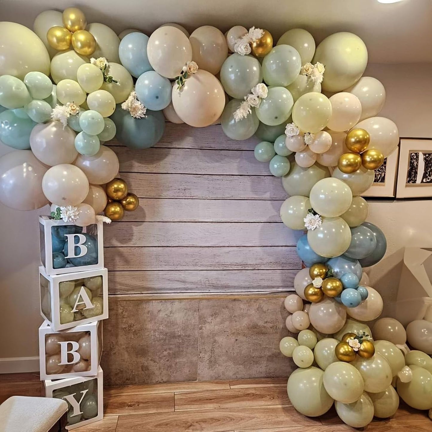 Sunflower Yellow Gold Balloons - 12 Inch Sunflower Bee Theme with Metallic Gold Confetti Balloon for Kids Birthday Baby Shower Party Decorations