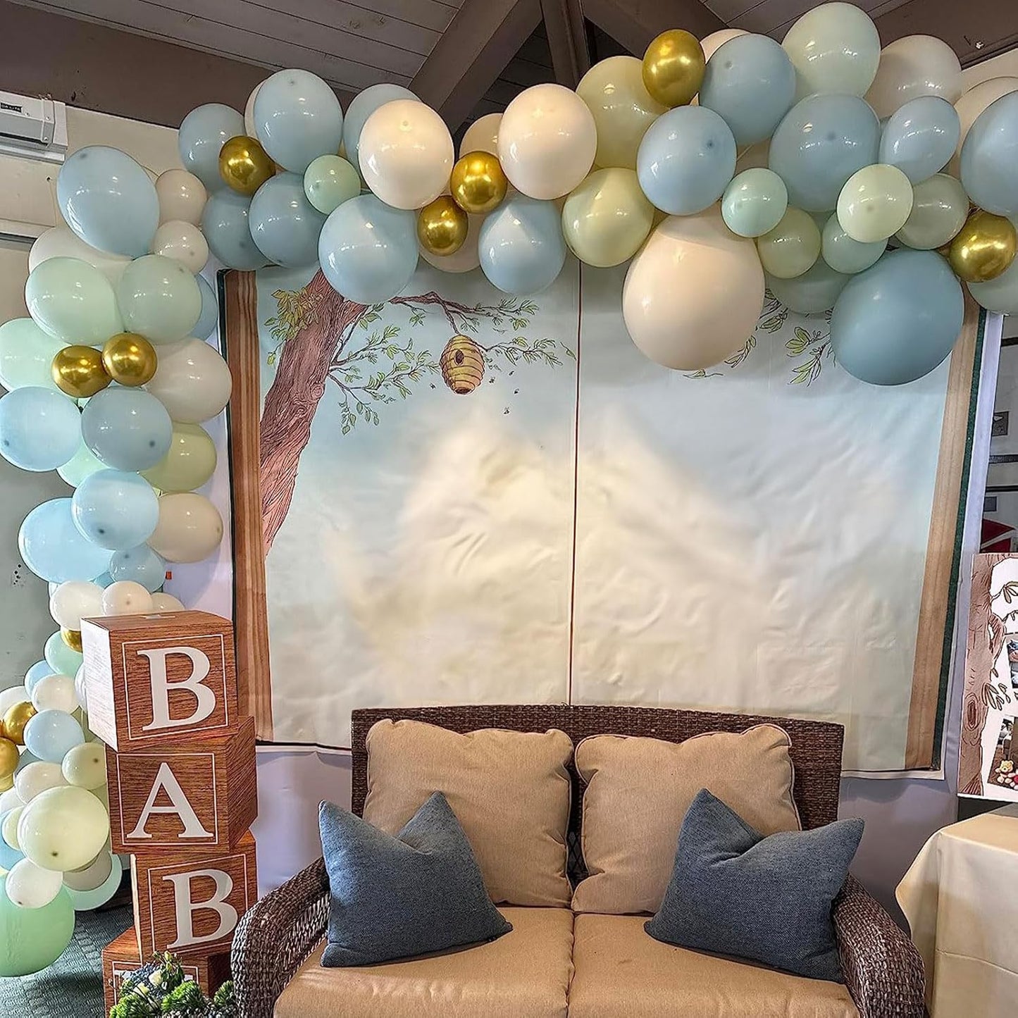 Sunflower Yellow Gold Balloons - 12 Inch Sunflower Bee Theme with Metallic Gold Confetti Balloon for Kids Birthday Baby Shower Party Decorations