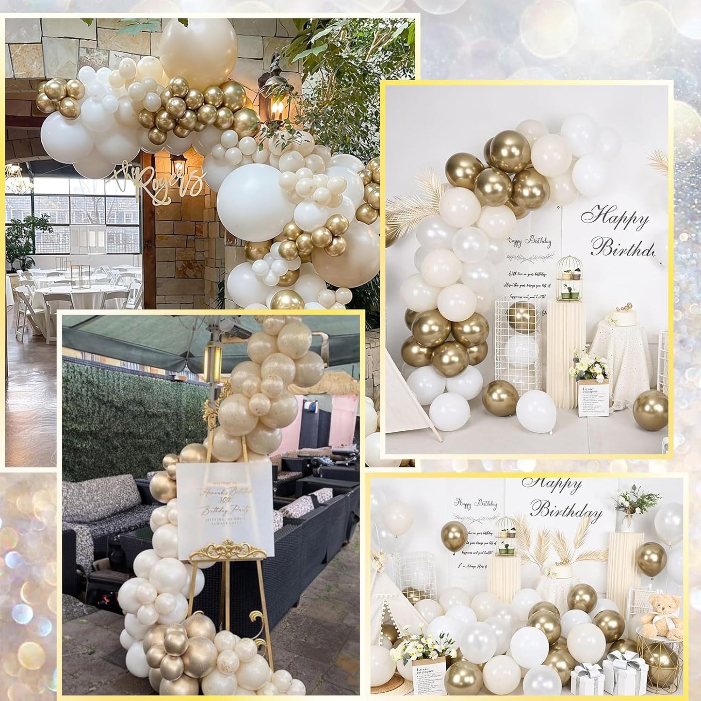 Sunflower Yellow Gold Balloons - 12 Inch Sunflower Bee Theme with Metallic Gold Confetti Balloon for Kids Birthday Baby Shower Party Decorations