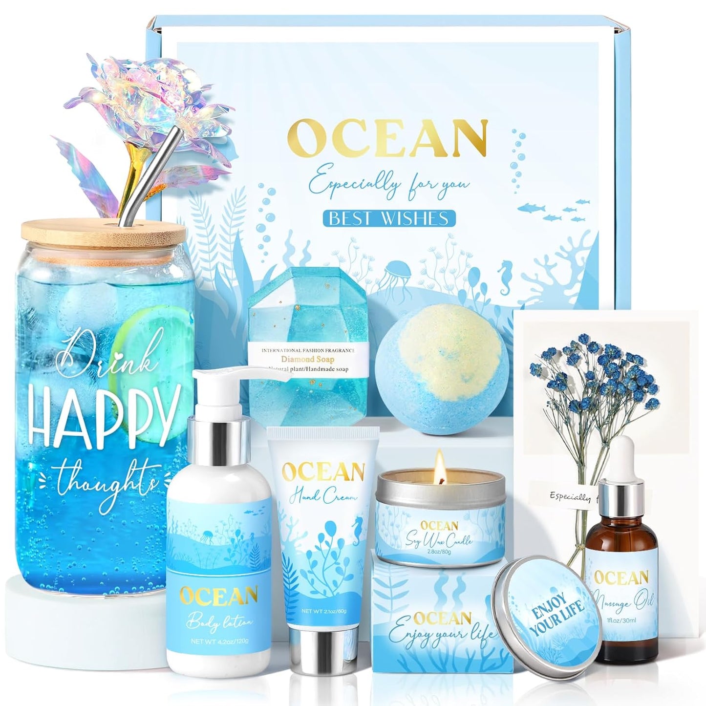 Birthday Gifts for Women, Relaxing Spa Gift Baskets for Women, Warm Vanilla Self Care Package Gifts, Mothers Day Bath and Body Inspirational Gift Set for Mom, Her, Wife, Best Friend, Sister, Coworker
