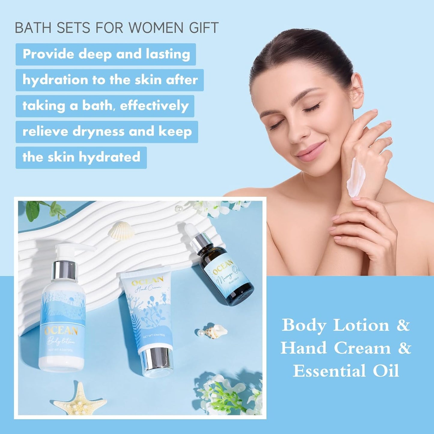 Birthday Gifts for Women, Relaxing Spa Gift Baskets for Women, Warm Vanilla Self Care Package Gifts, Mothers Day Bath and Body Inspirational Gift Set for Mom, Her, Wife, Best Friend, Sister, Coworker