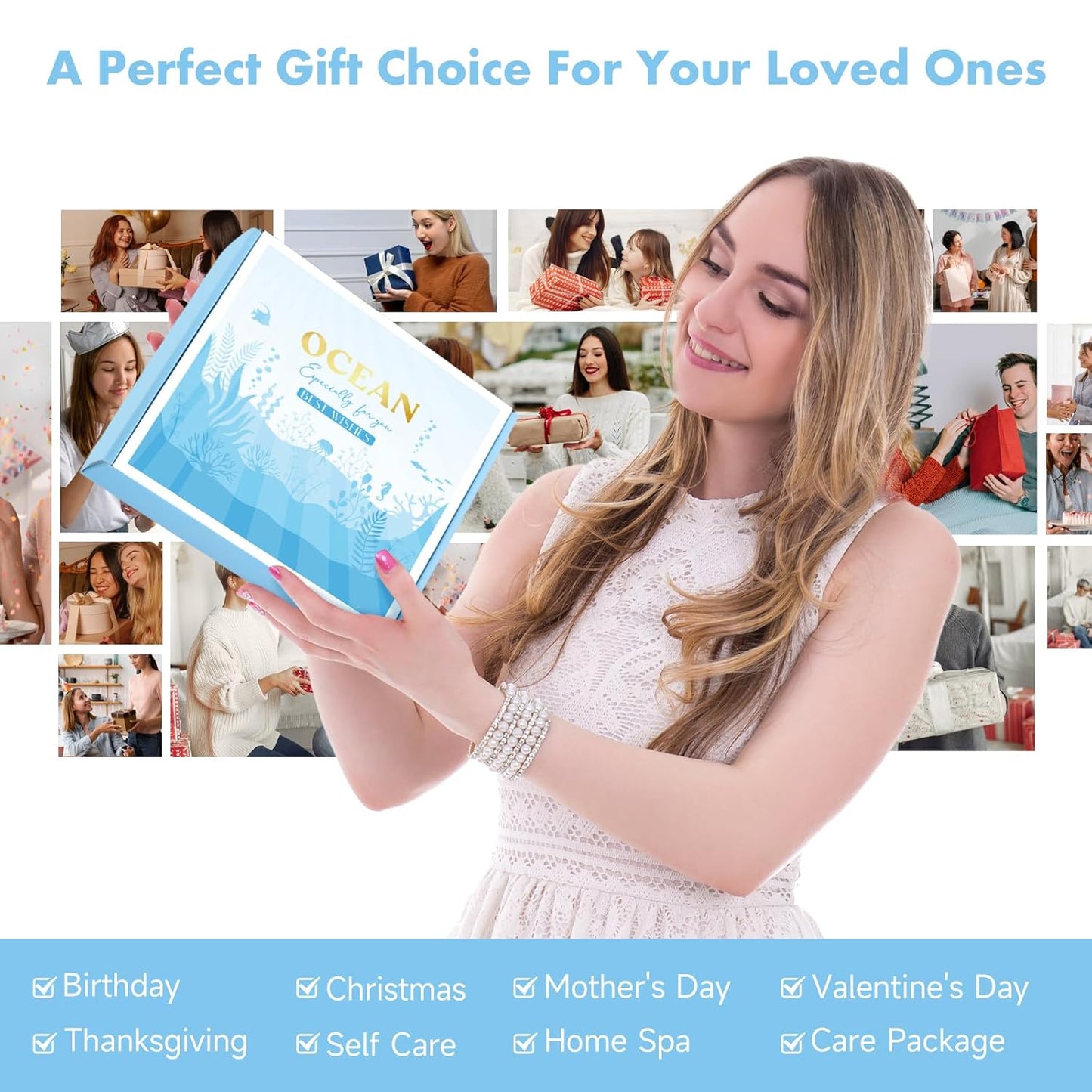 Birthday Gifts for Women, Relaxing Spa Gift Baskets for Women, Warm Vanilla Self Care Package Gifts, Mothers Day Bath and Body Inspirational Gift Set for Mom, Her, Wife, Best Friend, Sister, Coworker