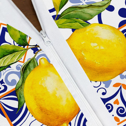 Outdoor Tablecloth With Umbrella Hole 60x84inch,french Lemon Blossom Spring Summer Zipper Tablecloth, Waterproof Wrinkle-Resistant Washable Rectangular Tablecloth for Picnics, Party, Camping and BBQ