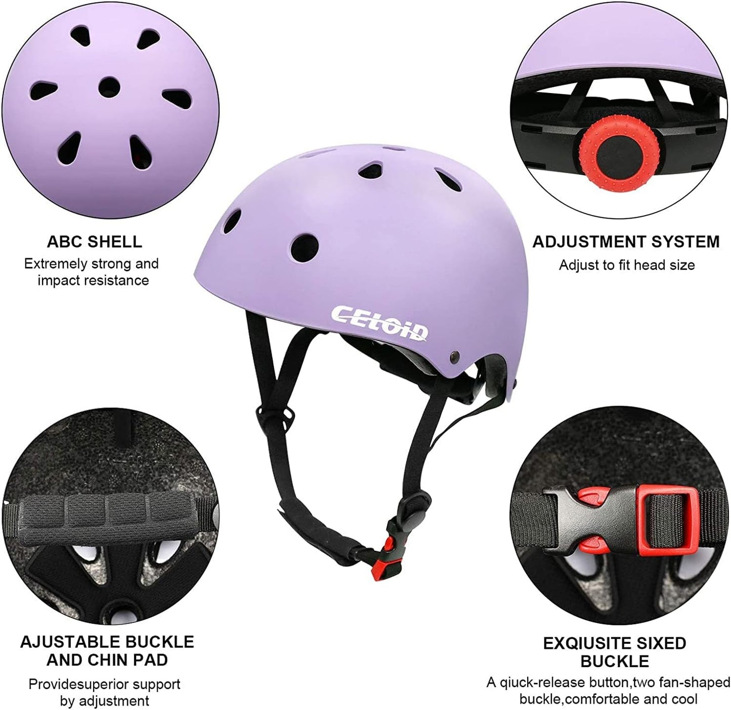 Kids Bike Skateboard Helmet Pad Set,Toddler Cyling Protective Gear Knee & Elbow Pads Wrist Guards for 5-8-10-12-14-16 Years Girls Boys Bicycle Scooter Roller Skate Inline Skating Rollerblading